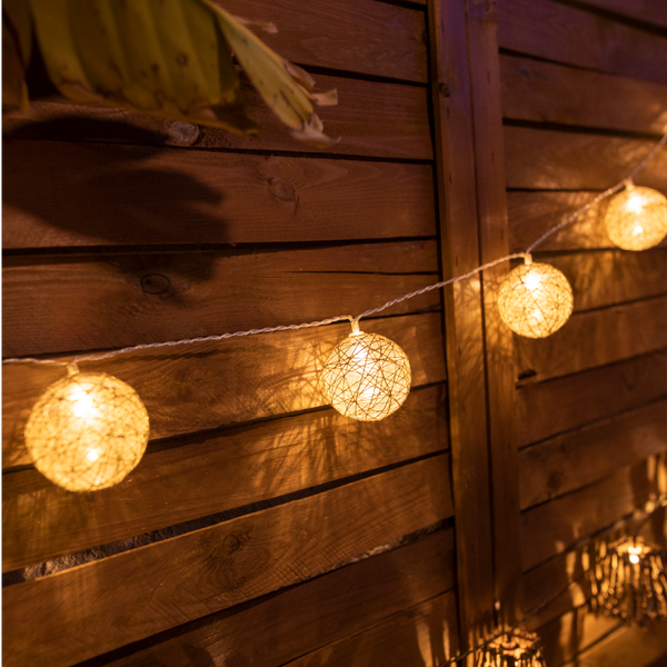 Pallina Outdoor-Lichterkette in Jute-Optik