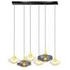 Rosace Roxanne 06 – Suspension architecturale 6 lumières en verre soufflé, style contemporain