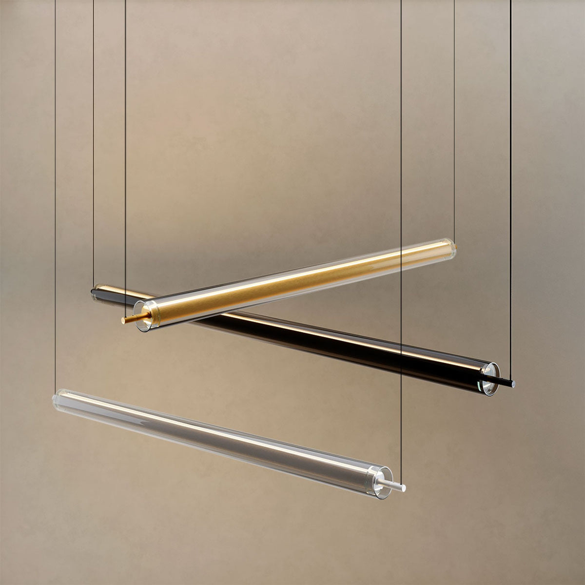 Suspension LED Ranya en verre éclairage haut et bas, télécommande