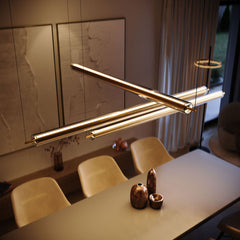 Suspension LED Ranya en verre éclairage haut et bas, télécommande