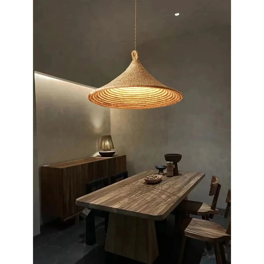 Suspension à led en rotin | Yumi