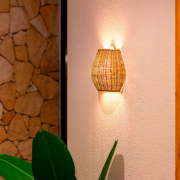 Kabellose Wandleuchte Saona 25 Wall aus Naturfasern