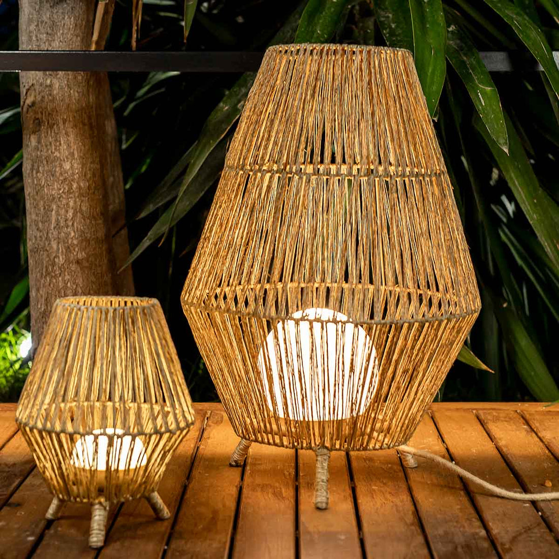 Deko-Lampe Sisine 70 aus Naturfasern