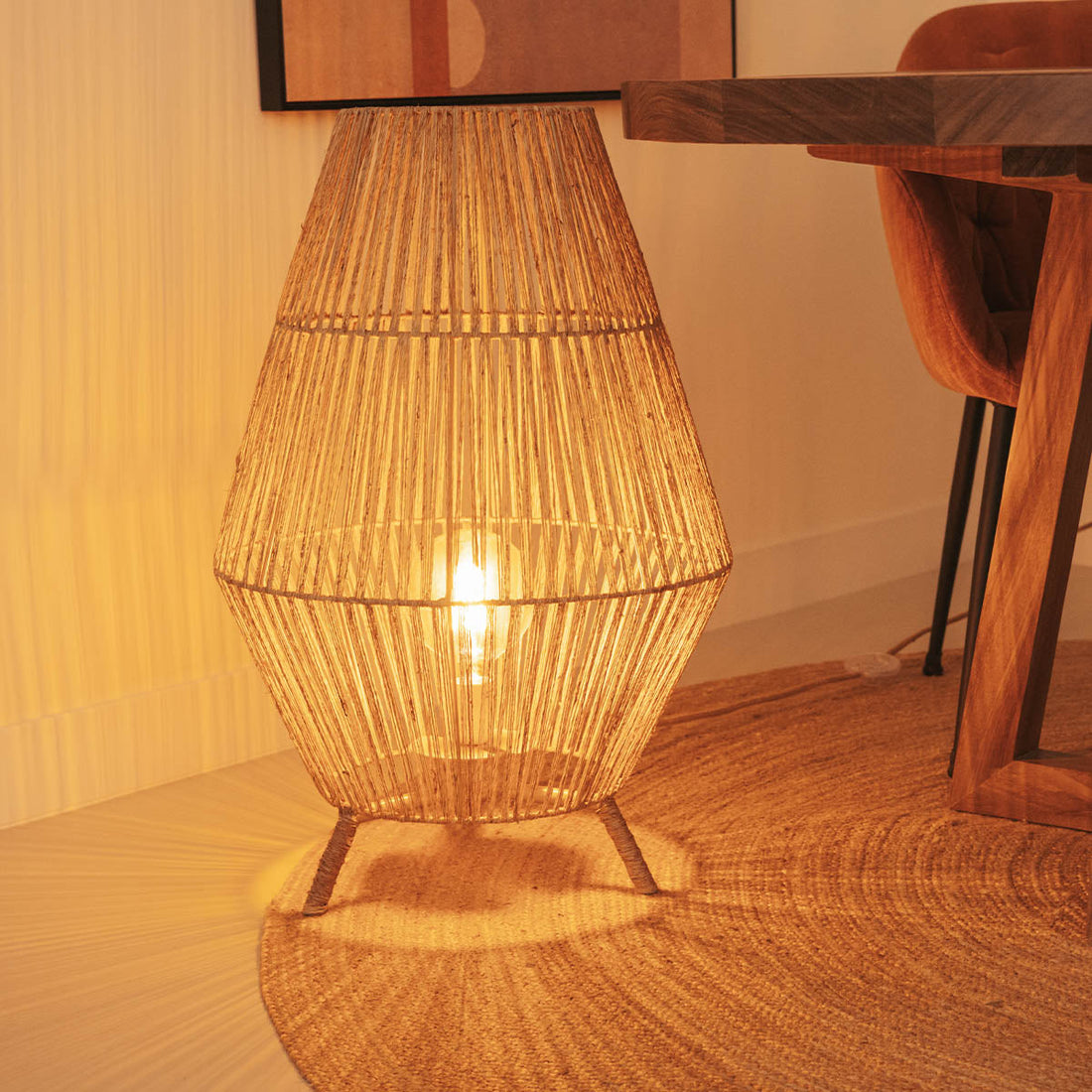 Dekorative Lampe Sisine 70 In and Out aus Naturfasern