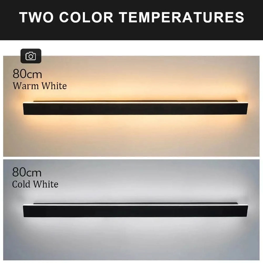 Comparatif de deux températures de couleur, blanc chaud et blanc froid, longueur 80 cm