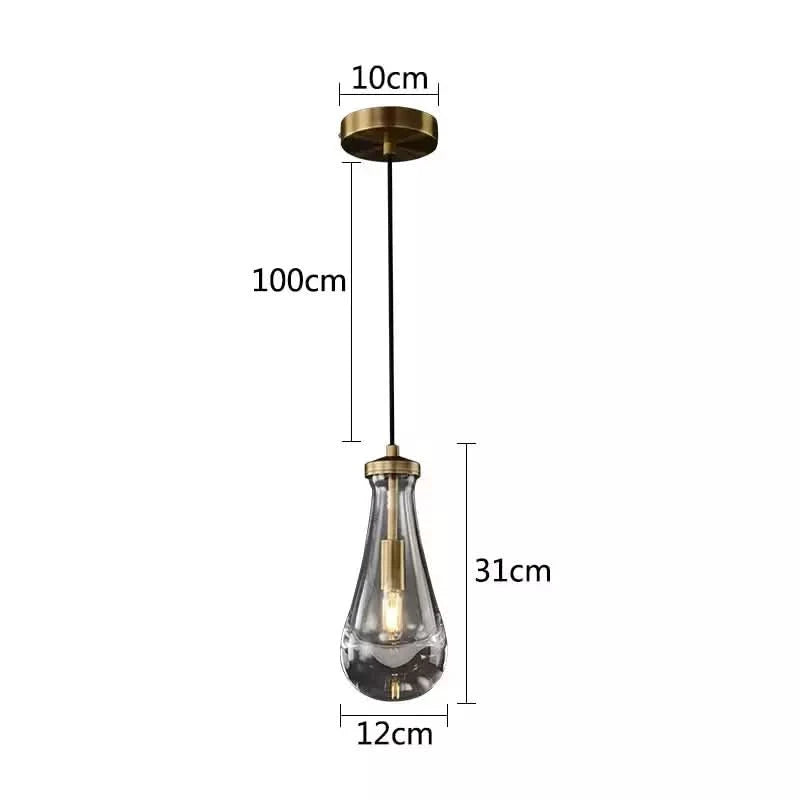 Schéma dimensions : rosace 10 cm, câble 100 cm, verre 31 cm x 12 cm.