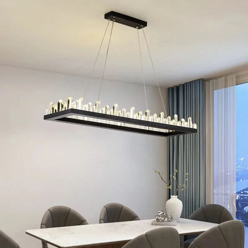 Plafonnier LED en cristal noir et blanc au design moderne | Designix - Luminaire - https://designix.fr