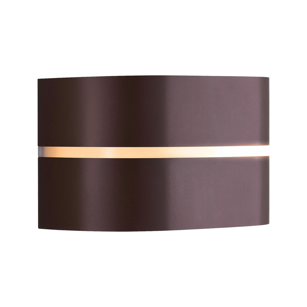 Vue de face de la version brun foncé, bandeau lumineux allumé au centre