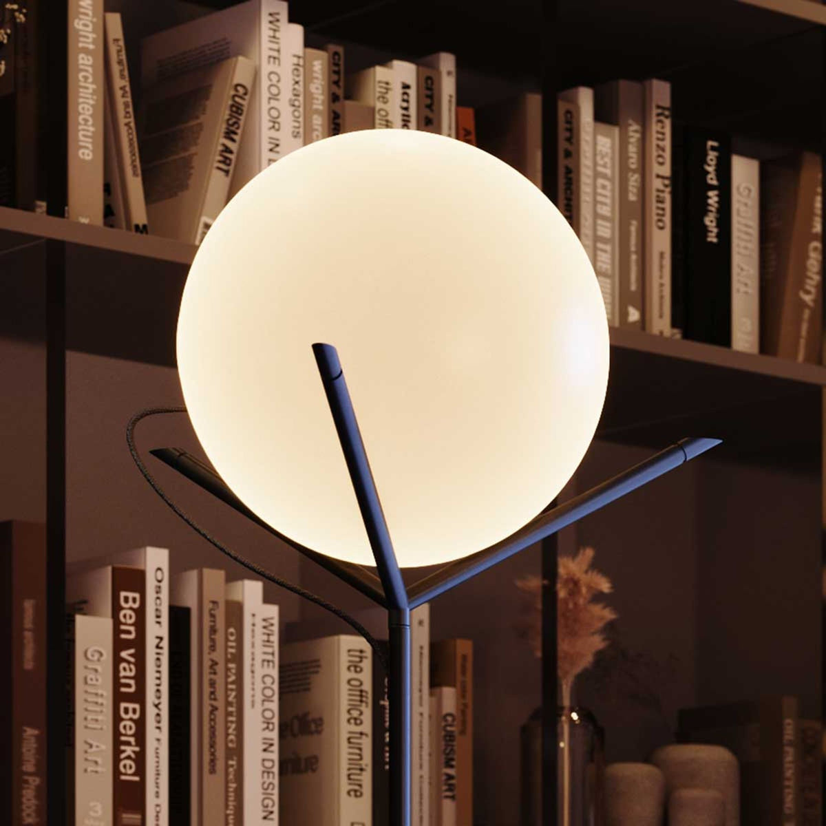 Lampadaire Orb Poseidon globe en verre, H 175 cm