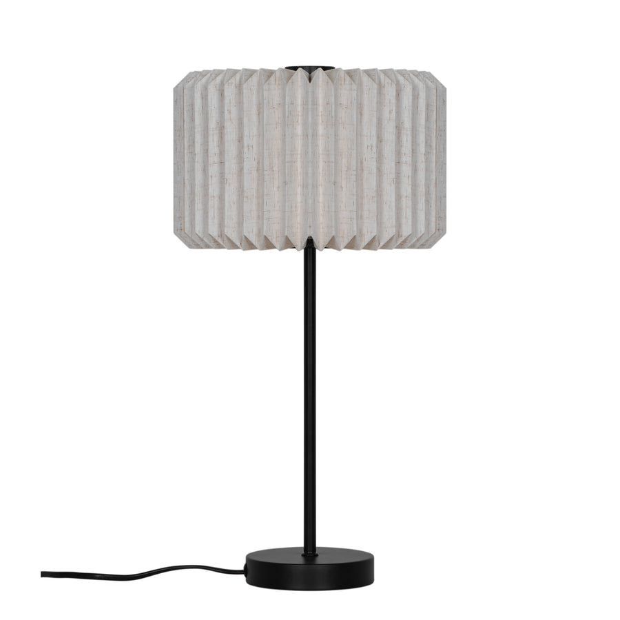 Même lampe avec abat-jour plissé blanc cassé, vue de face