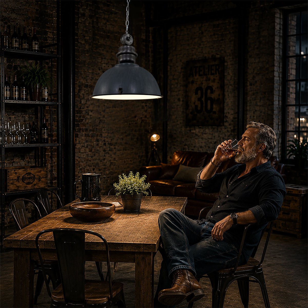 Suspension luminaire Bikkel gris