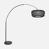 Bogenlampe mit plissiertem Stoffschirm, Wohnzimmer | Voilà