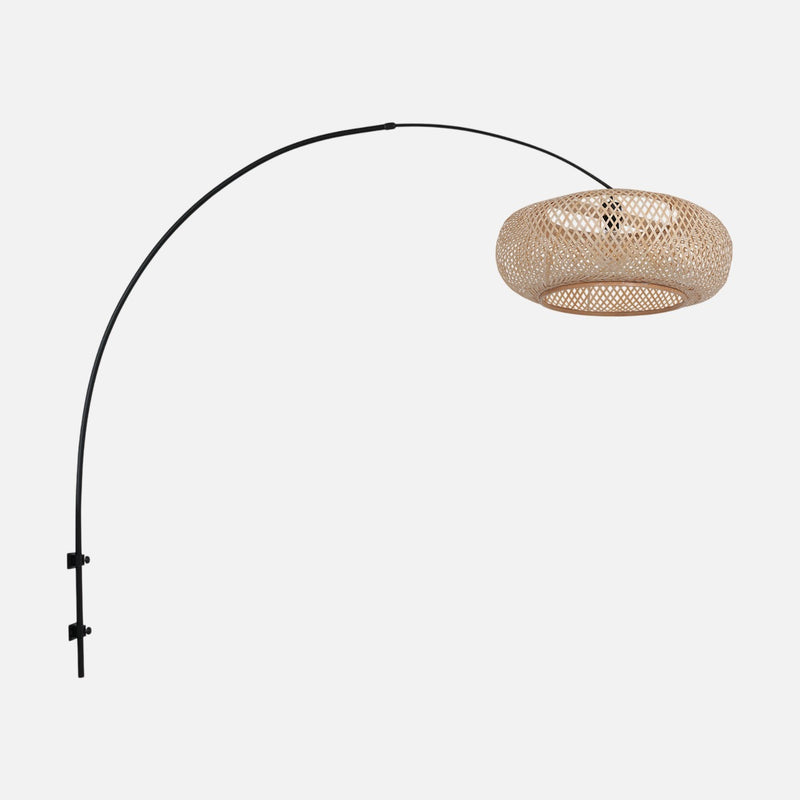 Verstellbare Wandleuchte Bambusbogen, Lampenschirm Ø60 für Wohnzimmer | Lúma