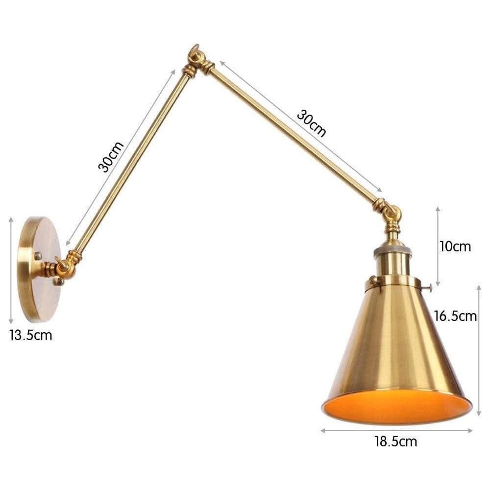 Schéma coté de l'applique avec dimensions des bras, platine et abat-jour.