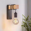 Wandleuchte Holz und Schwarz | Elegante Fusion
