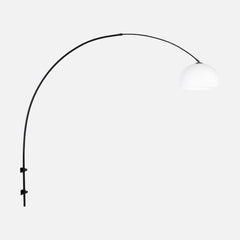 Wandleuchte Kugel schwarz, großer verstellbarer Bogen Ø 38 cm | Orbéa