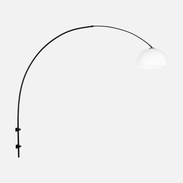Wandleuchte Kugel schwarz, großer verstellbarer Bogen Ø 38 cm | Orbéa