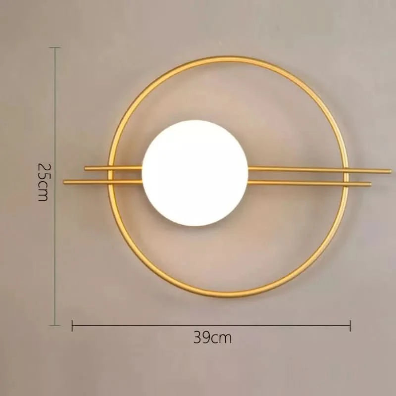 Plan coté de la version dorée avec cercle métallique, disque opalin et barres horizontales