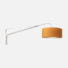 Schicke Wandleuchte aus goldenem Samt, verstellbarer Stahlbogen Ø 50 cm | Elegant Classy