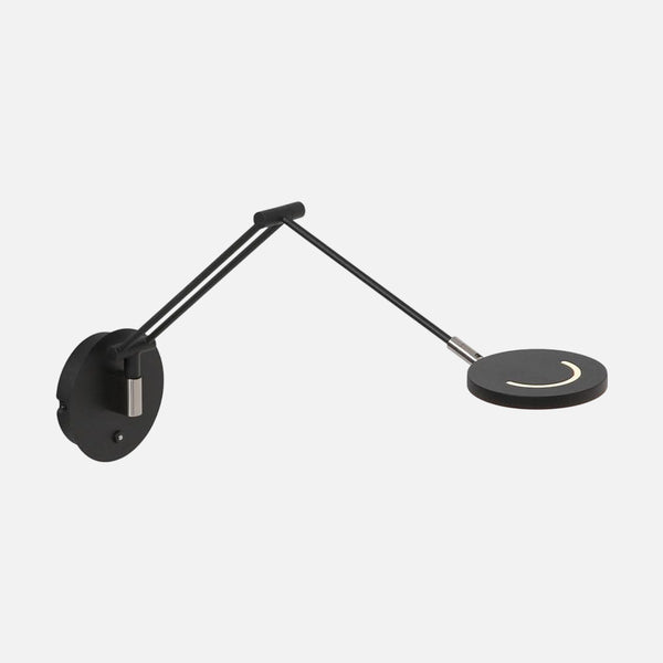 Schwarze Design-Wandleuchte mit Gelenkarm, LED-Leselampe | Éclio