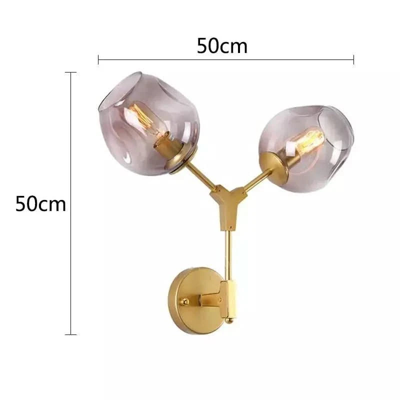 Schéma coté du luminaire indiquant une largeur et une hauteur de cinquante centimètres