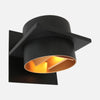 Schwarze und goldene Wandleuchte, zylindrischer Lampenschirm mit Dimmer | Muro