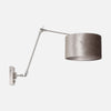 verstellbare Wandleuchte, silberner Samtschirm mit Dimmer | Prestige Chic