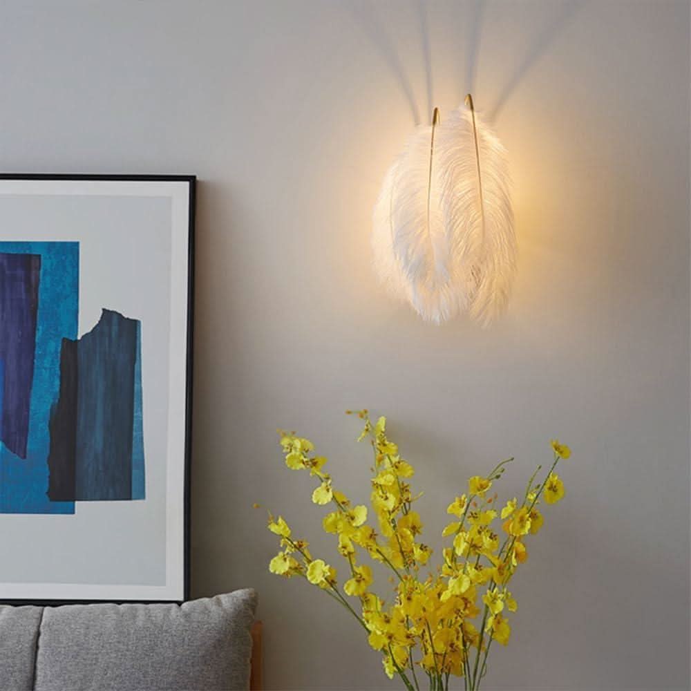 Applique Murale Plume Blanche | Douceur Céleste