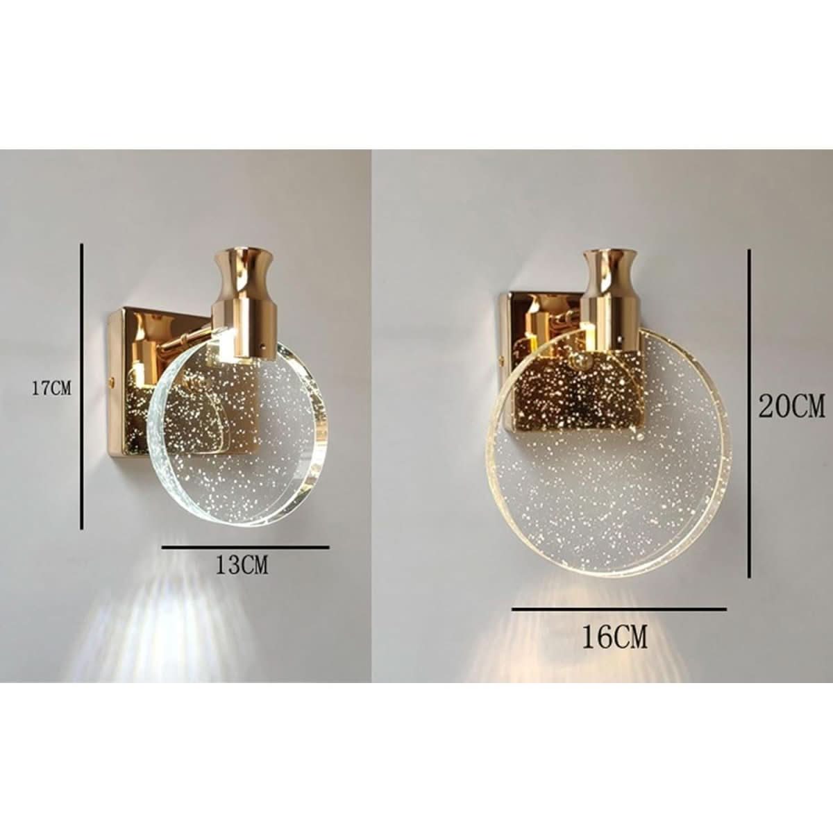 Schéma des dimensions des deux tailles, 17 par 13 et 20 par 16 cm