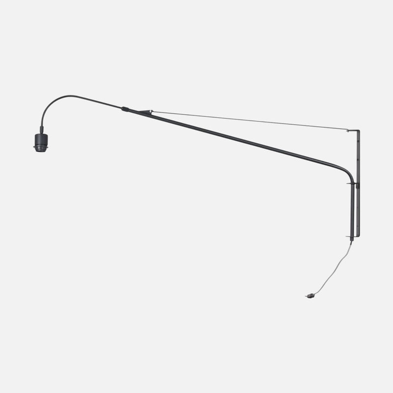 Schwarze Teleskop-Wandleuchte, ausziehbarer Arm 120 cm | Linéa