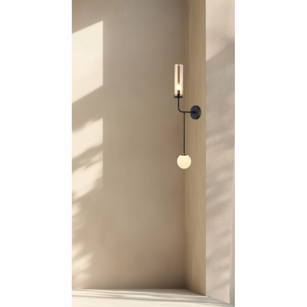 Applique ZAMBELIS G9 , E27 DESIGN Noir Sable et Laiton Sans Source 22054