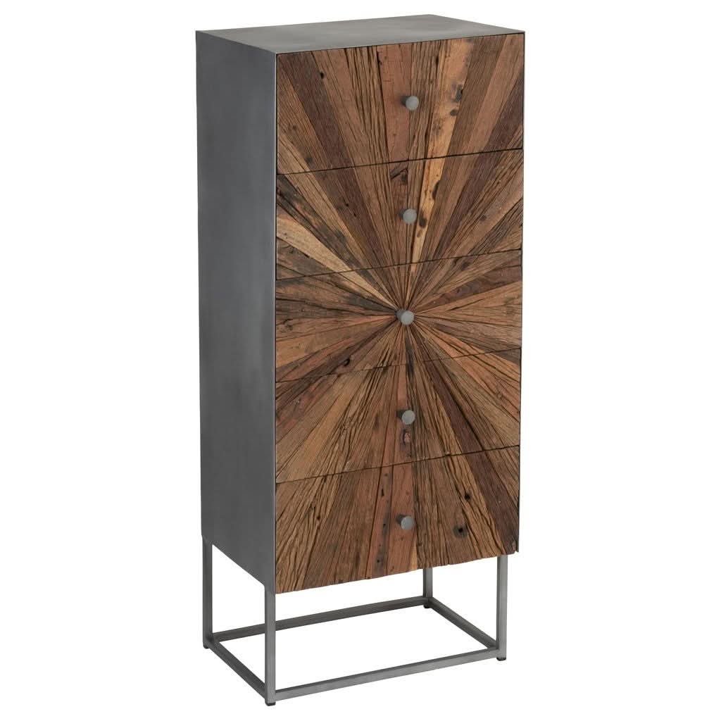Schrank 5 Schubladen Holz Eisen | Ilae
