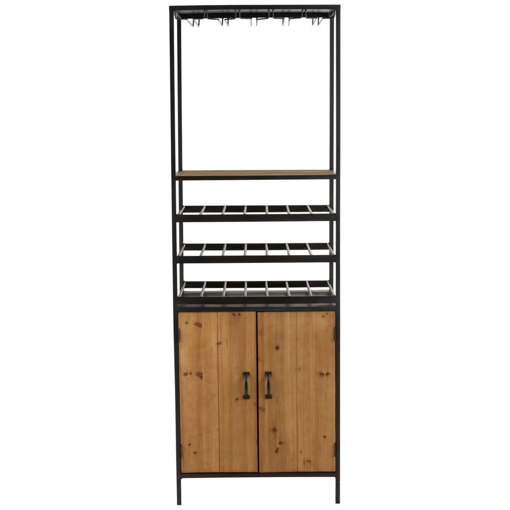 Armoire à Vin Métal Bois Naturel | Heni - Designix Armoire