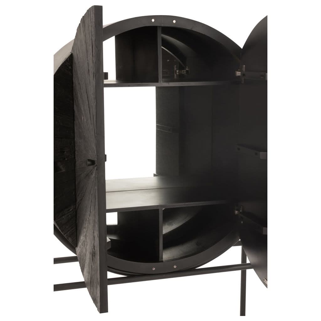 Armoire Bar Bois Recyclé Noir | Beni - Designix Armoire