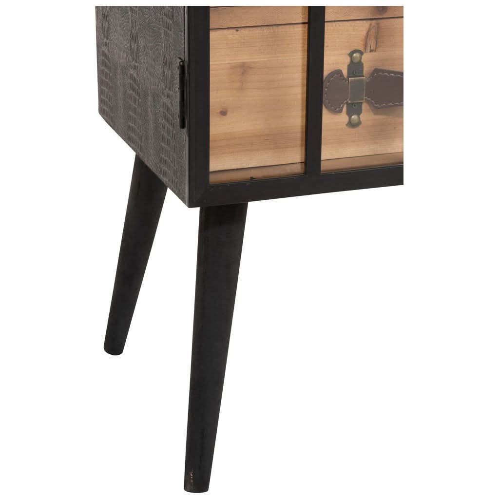 Armoire Bar Noir Bois Verre | Zani - Designix Armoire