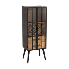Barschrank Schwarz Holz Glas | Zani