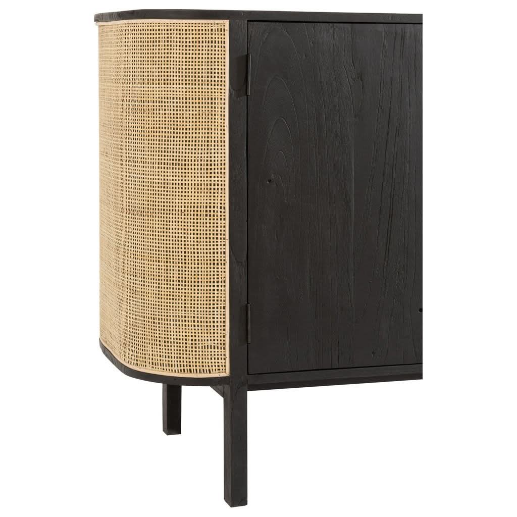 Armoire Bois Exotique Rotin Noir | Tino - Designix Armoire