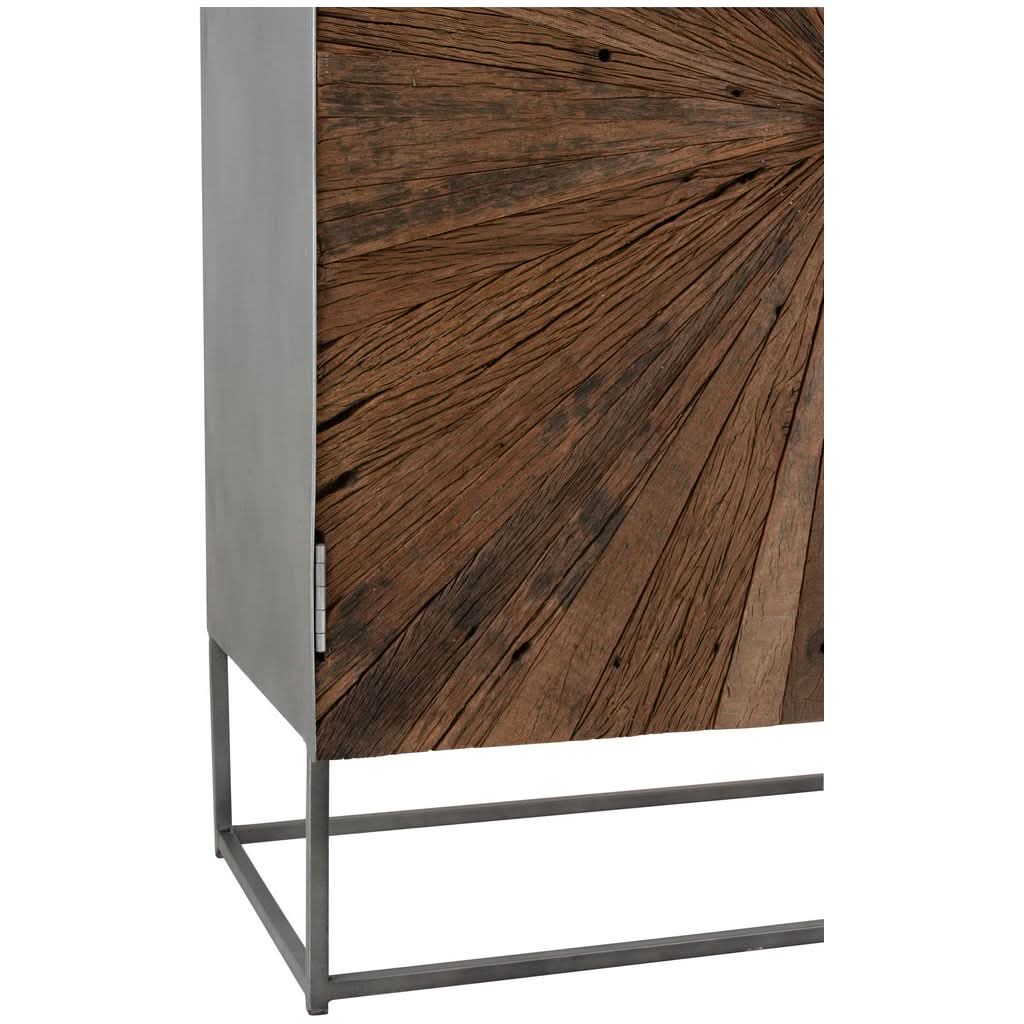 Armoire Bois Fer Naturel Grise | Sela - Designix Armoire