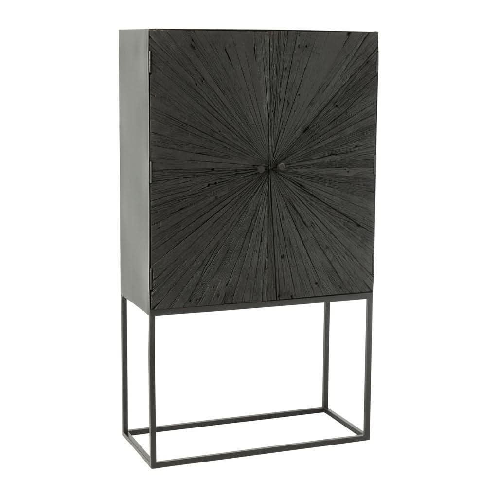 Moderner Schrank Holz Schwarzes Eisen | Yano