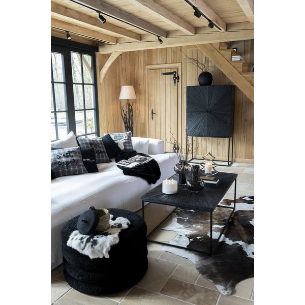 Moderner Schrank Holz Schwarzes Eisen | Yano