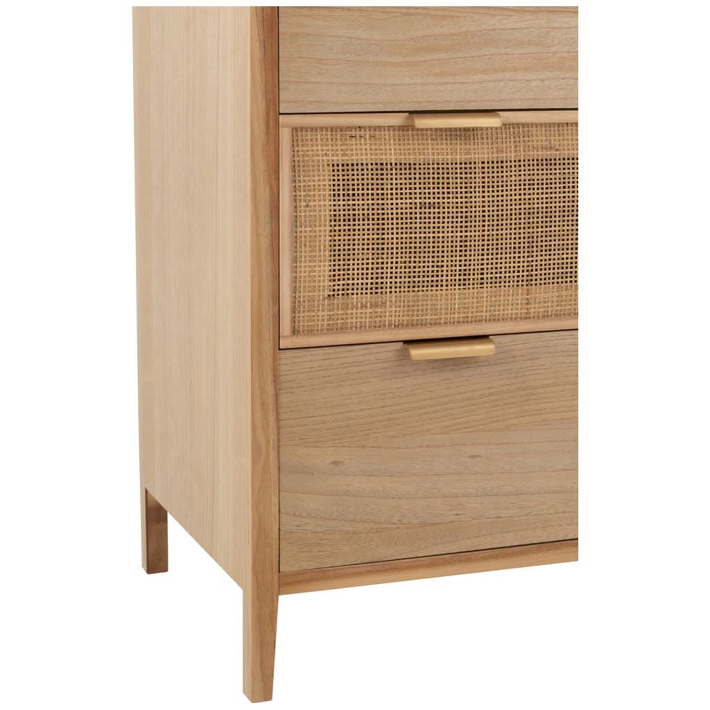 Armoire Bois Rotin 3 Tiroirs | Erla - Designix Armoire