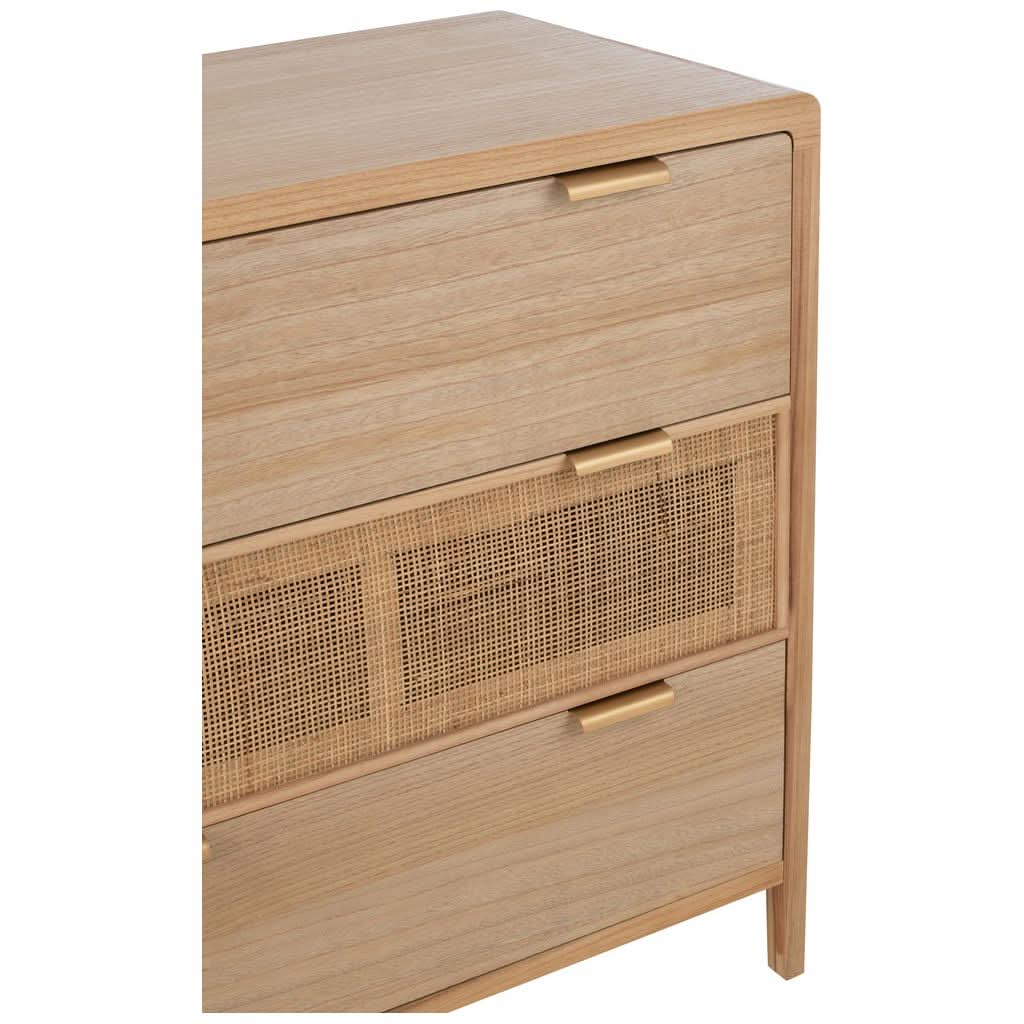 Armoire Bois Rotin 3 Tiroirs | Erla - Designix Armoire