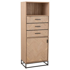 Armoire Haute Tiroirs Bois Métal | Kilo