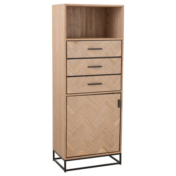 Armoire Haute Tiroirs Bois Métal | Kilo