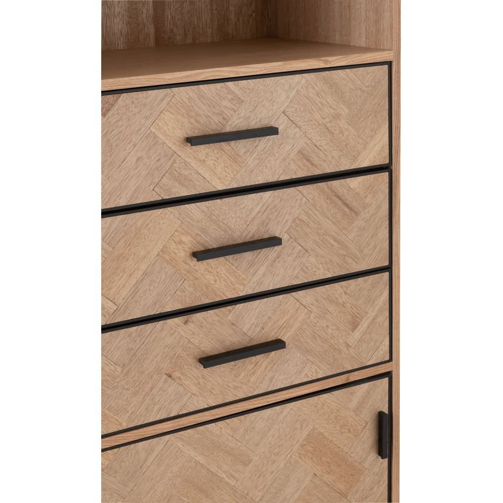 Armoire Haute Tiroirs Bois Métal | Kilo - Designix Armoire