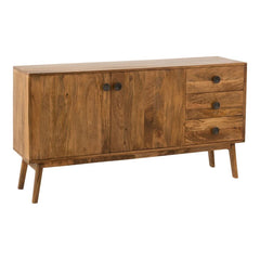 Mangoholz-Schrank 2 Türen 3 Schubladen | Ulan