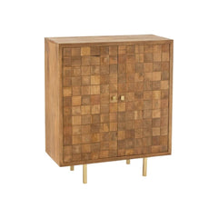 Armoire Métal Bois Mangue Or | Xira