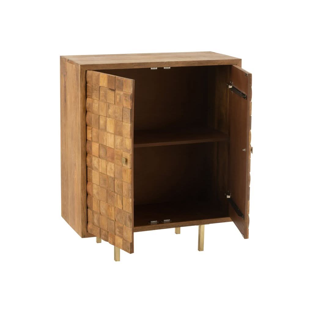 Armoire Métal Bois Mangue Or | Xira - Designix Armoire