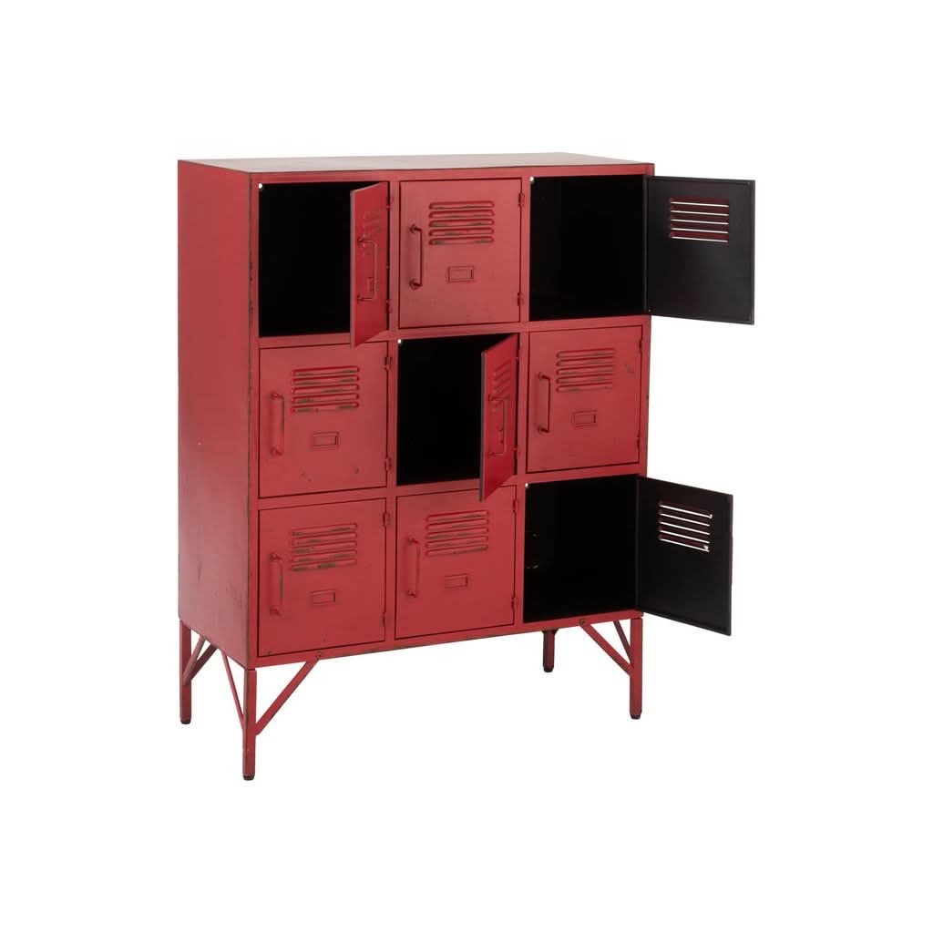 Armoire Métallique Rouge 9 Tiroirs | Fila - Designix Armoire