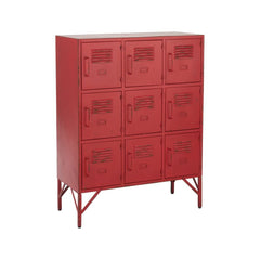 Roter Metallschrank mit 9 Schubladen | Fila